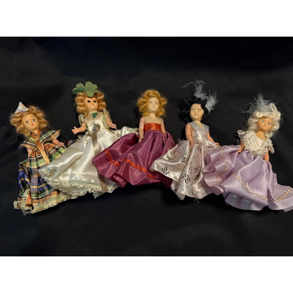 Vintage 1950s International Costume Doll Set w/ Boxes, Hong Kong, 5 Dolls - Picture 3 of 12
